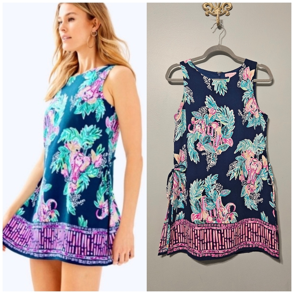 Lilly Pulitzer Donna Romper Inky Navy Peanut Gallery Engine Print